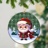 McDonald Lord of the Isles Hunting Tartan Christmas Ceramic Ornament - Santa Claus In Kilt Style